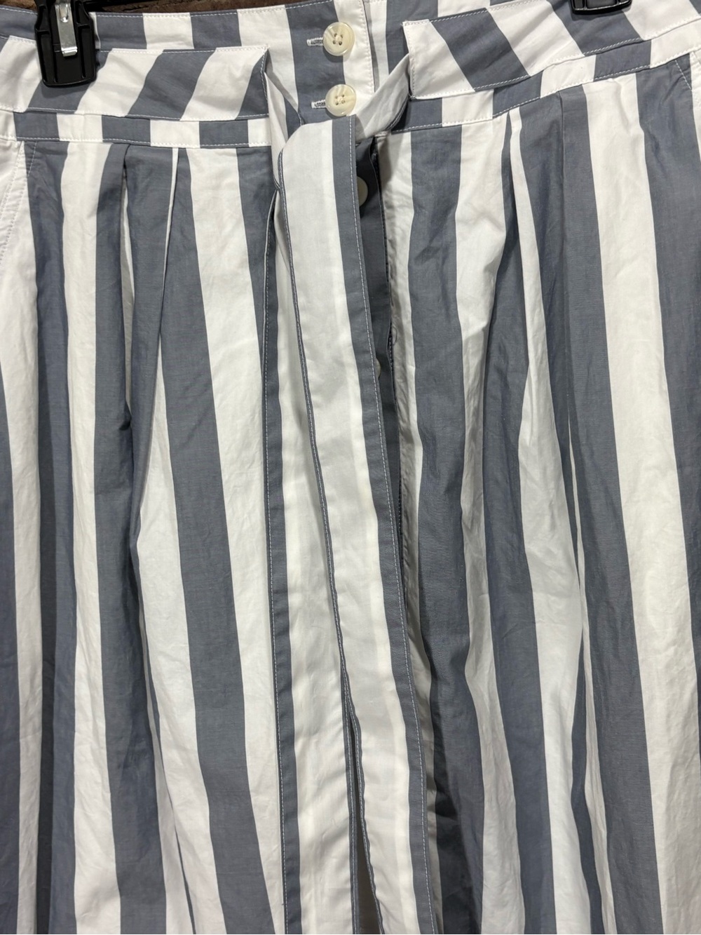 NWT Gap Women's Striped Paper Bag Waist Button Front Skirt Size 12 - Picture 2 of 9